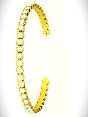 MARC JACOBS Gold Tone Metal Faux Pearls Cuff Bracelet